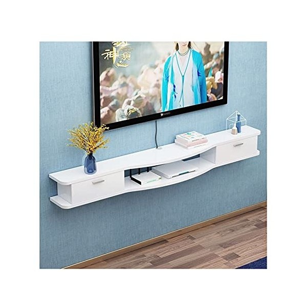 Meuble Tv Suspendu Meuble Tv Flottant Support Mural Console Tv Mediao/Console Vidéo avec Portes Darmoire Meuble De Rangement