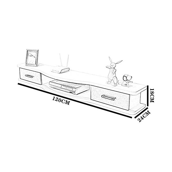 Meuble Tv Suspendu Meuble Tv Flottant Support Mural Console Tv Mediao/Console Vidéo avec Portes Darmoire Meuble De Rangement