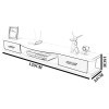 Meuble Tv Suspendu Meuble Tv Flottant Support Mural Console Tv Mediao/Console Vidéo avec Portes Darmoire Meuble De Rangement