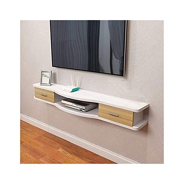 Meuble Tv Suspendu Meuble Tv Flottant Support Mural Console Tv Mediao/Console Vidéo Avec Portes Darmoire Meuble De Rangement