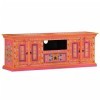 TANZEM Meuble TV Rose 110x30x40 cm Bois Massif de manguier,Meuble TV Étagère,Meuble dangle TV,Meuble Haut Salon