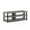 Furinno Sully Meuble Télé à 3 Niveaux pour Téléviseur Jusquà 50, Chêne Français Gris/Noir, Bois dense, One Size