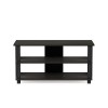 Furinno Sully Meuble Télé à 3 Niveaux pour Téléviseur Jusquà 50, Chêne Français Gris/Noir, Bois dense, One Size