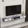 CENAP Meuble TV Flottant étagère TV Murale Centre de Divertissement Console multimédia en Bois Meuble de Rangement Suspendu M