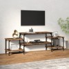 Higsose Meuble TV Design Élégant Chêne Fumé 157x35x52 cm Bois dingénierie Meuble de Multimédia avec Pieds Réglables Meuble d