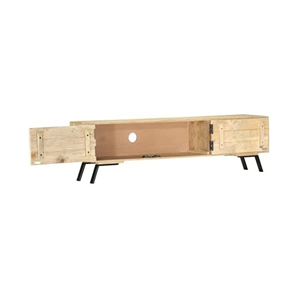 lvssiao Meuble TV pour salon, meuble TV en bois massif de mangue 140 x 30 x 40 cm très résistant Module TV pour chambre à cou