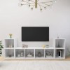 DCRAF Home Hardware Businese Lot de 4 meubles TV en bois Blanc brillant 72 x 35 x 36,5 cm