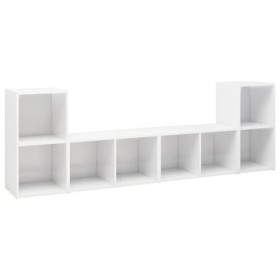 DCRAF Home Hardware Businese Lot de 4 meubles TV en bois Blanc brillant 72 x 35 x 36,5 cm