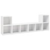 DCRAF Home Hardware Businese Lot de 4 meubles TV en bois Blanc brillant 72 x 35 x 36,5 cm
