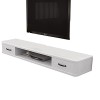 Console multimédia Murale, étagère Flottante pour Meuble TV, Meuble TV en Bois avec 2 tiroirs, étagère Audio vidéo Blanc 120/