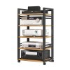 BZJPRFC Support Audio Amovible À 5 Niveaux, Cadre Dangle, Armoire Stéréo, Tour Audio Avec Support En Bois Réglable En Hauteu