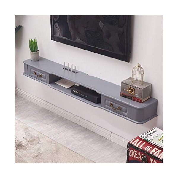 Meuble de télévision Mural avec tiroir Étagère Murale Étagère Flottante Etagère de Rangement multimédia TV Petit Meuble de Ra