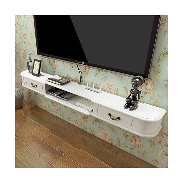Meuble de télévision Mural avec tiroir Étagère Murale Étagère Flottante Etagère de Rangement multimédia TV Petit Meuble de Ra