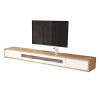EsEntL Meuble TV Mural Meuble TV en Bois Massif, Console multimédia Murale avec 2 tiroirs, étagère Flottante pour Meuble TV, 