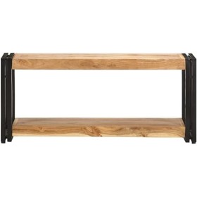 Suuim Meuble TV en Bois avec Cadre en métal, Centre de Divertissement en Bois dacacia Massif, Console TV, Meuble multimédia 