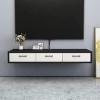 Générique Meuble TV Mural Meuble TV Flottant fixé au Mur, Console multimédia, étagère de Rangement pour Divertissement, Meubl