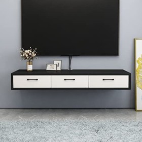 Générique Meuble TV Mural Meuble TV Flottant fixé au Mur, Console multimédia, étagère de Rangement pour Divertissement, Meubl