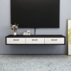 Générique Meuble TV Mural Meuble TV Flottant fixé au Mur, Console multimédia, étagère de Rangement pour Divertissement, Meubl