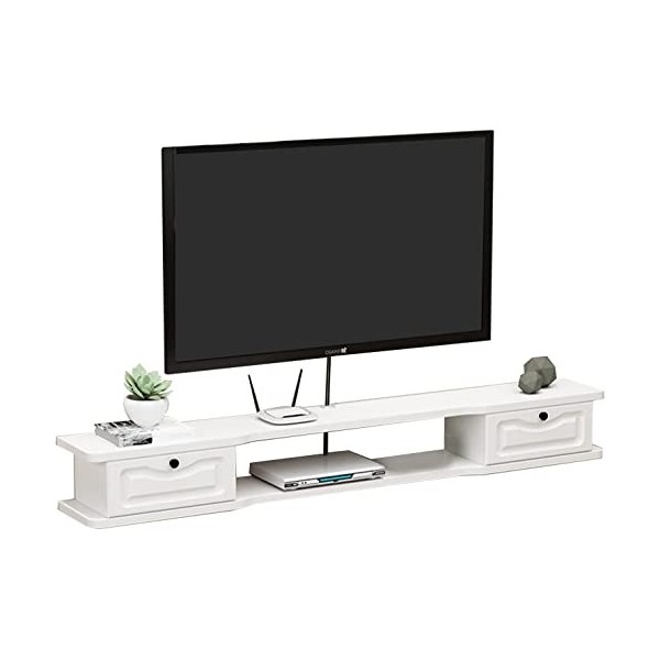 EsEntL Meuble TV Flottant avec étagère, Meuble TV en Bois de 47,2/55,1 Pouces, Console multimédia/vidéo Murale./120 cm