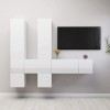 Meuble TV, Meuble TV Suspendu, Meuble TV Blanc, Meuble TV Industriel, Meubles de Salon, Salon, Chambre, Cadre en Acier, vidaX