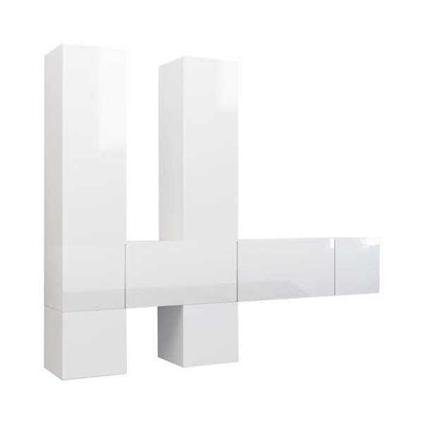 Meuble TV, Meuble TV Suspendu, Meuble TV Blanc, Meuble TV Industriel, Meubles de Salon, Salon, Chambre, Cadre en Acier, vidaX