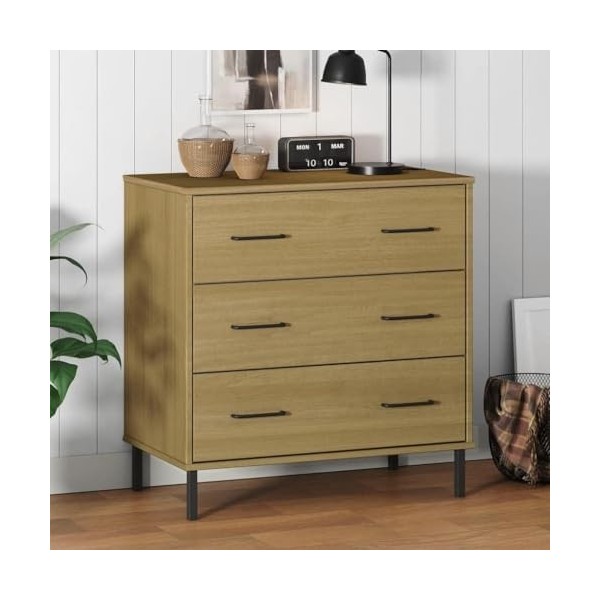 Meuble TV en Bois Massif avec 2 Compartiments et 1 tiroir, Meuble TV Moderne, Console multimédia, Centre de Divertissement av