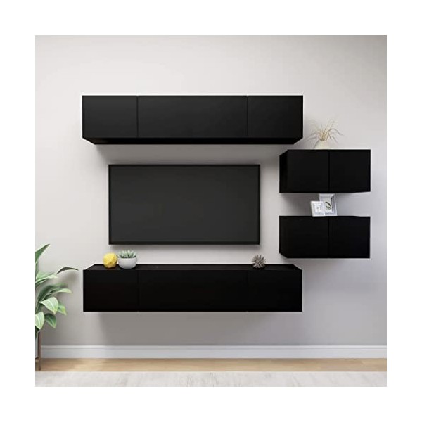 Meuble TV,Étagère TV Flottante, Support de Télévision Flottant Fixé au Mur Centre de Console Multimédia de Divertissement Gra