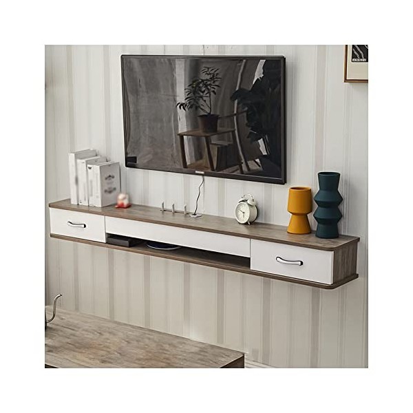 Meuble TV Mural Meuble TV,Flottant Meuble TV, Les Médias de Divertissement de la Console, Flottant Étagères avec Porte, pour 