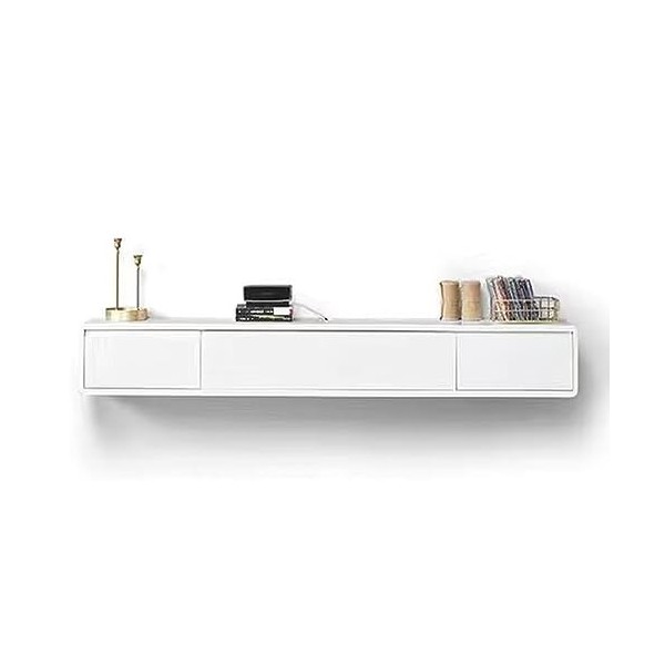 Meuble TV Mural - Étagère TV Flottante - Meuble TV Suspendu, Panneau Bas TV Moderne De 140 Cm, Meuble TV Flottant en Bois Mas