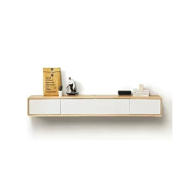 Meuble TV Mural - Étagère TV Flottante - Meuble TV Suspendu, Panneau Bas TV Moderne De 140 Cm, Meuble TV Flottant en Bois Mas