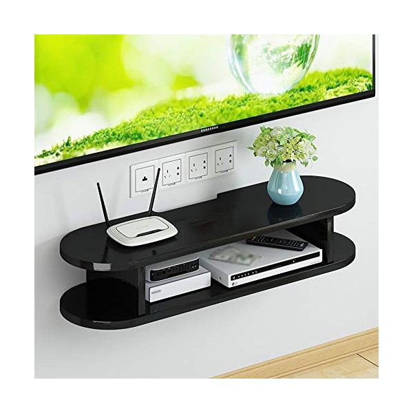 Meuble TV Suspendu,Centre Média Mural en Bois Massif,Unité De Divertissement Flottante pour Mur De Fond De Salon Chambre/a/80