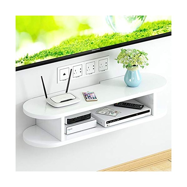 Meuble TV Suspendu,Centre Média Mural en Bois Massif,Unité De Divertissement Flottante pour Mur De Fond De Salon Chambre/a/80