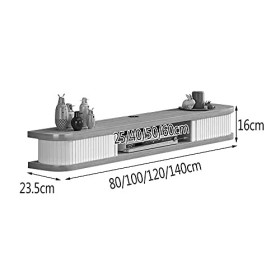EsEntL Meuble TV Flottant, Conception de Porte coulissante des Deux côtés, étagère TV Murale avec Trou pour Fil, pour Salon, 