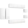 Générique Ensemble de Meuble TV 8 pcs Blanc Brillant Aggloméré,89.6 KG,3079335, Meubles, Meubles TV