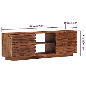 JUNZAI Meuble TV 120x30x40 cm Bois Solide,Meuble TV,Table Basse Salon Meuble TV,Table Basse LED Couleurs