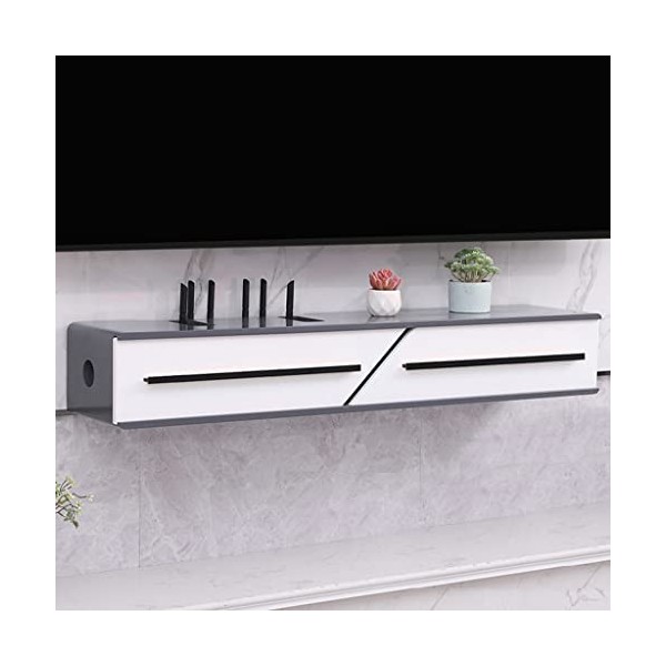 Uvency Meuble Tv Flottant En Bois Avec Portes Coulissantes Étagère Murale Moderne Pour Meuble Tv Avec Gestion Des Câbles Meub