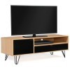 IDMarket - Meuble TV Vintage Noemi 1 Porte 1 tiroir Bois Pied épingle 113 cm