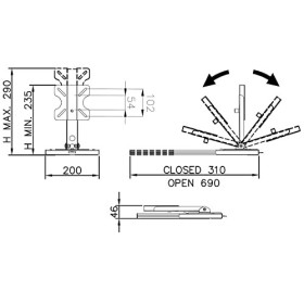 Cta - Support TV pour téléviseur LCD de Camping-Car CTA Pose - Modèle Plateau à glissière Argent