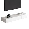Support TV flottant avec portes – Étagère murale pour console multimédia pour salon ou chambre à coucher, centre de divertiss