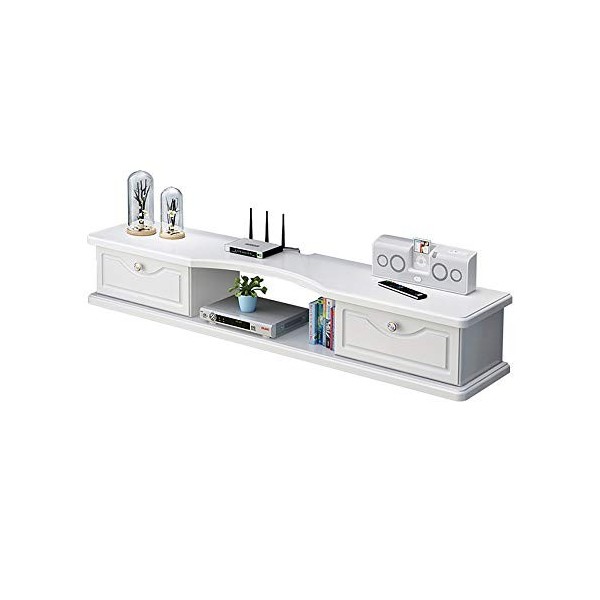 Uvency Meuble de Télévision Suspendu Au Mur, Unité de Divertissement Flottante de Panneau de Densité E1, Centre Média Mural P