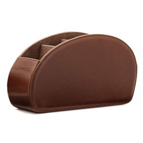 Londo Range Télécommandes à 5 Compartiments - DVD, Blu-Ray, TV, Chaîne Hi-Fi, Roku ou Apple TV - Cuir avec Doublure Suédée - 