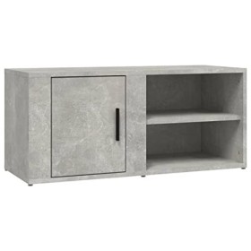 Higsose Meuble TV Salon Gris Béton 80x31,5x36 cm Bois dingénierie Design Tendance Armoire Multimédia Grand Espace de Rangeme