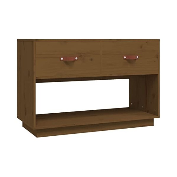 DCRAF Home Hardware Businese Meuble TV en pin massif Marron miel 90 x 40 x 60 cm