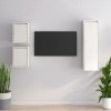 DCRAF Home Hardware Businese Lot de 3 meubles TV en pin massif Blanc