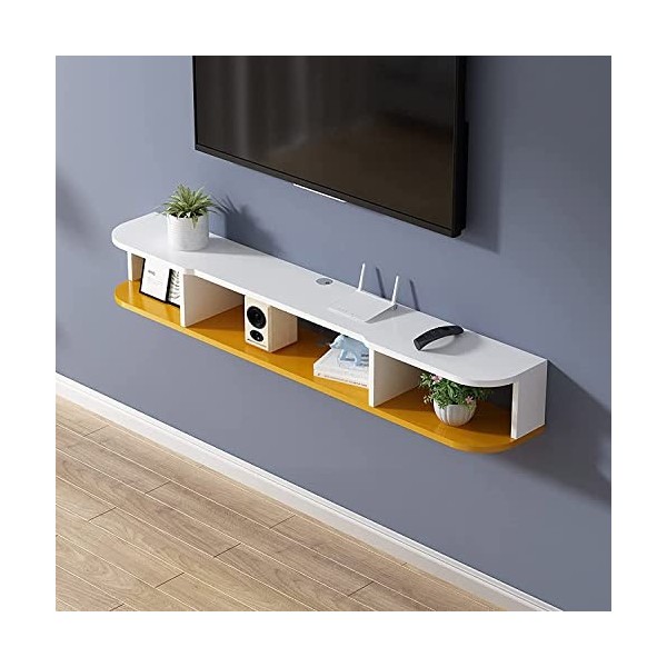 EsEntL Meuble TV Flottant, étagère de Rangement multimédia en Bois, Console TV Suspendue, Meuble TV Mural, Centre de Divertis