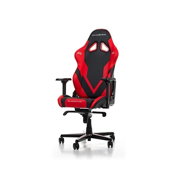 DXRacer loriginal Gladiator G001 Chaise&nbsp;Gaming, Simili Cuir, Bleu-Blanc, Jusquà 2 m