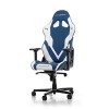 DXRacer loriginal Gladiator G001 Chaise&nbsp;Gaming, Simili Cuir, Bleu-Blanc, Jusquà 2 m