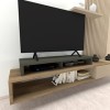 Henor Rehausse TV en Bois FSC® Double 120 x 35 x 15 cm Graphite Mat. Supporte +100 kg.