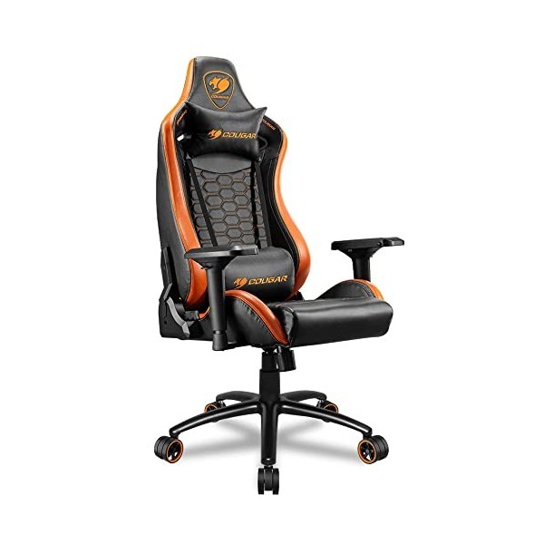 COUGAR Gaming OUTRIDERS Chaise de Gaming, Acier, Noir/Orange, Moyen