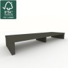 Henor Rehausse TV en Bois FSC® Double 120 x 35 x 15 cm Graphite Mat. Supporte +100 kg.